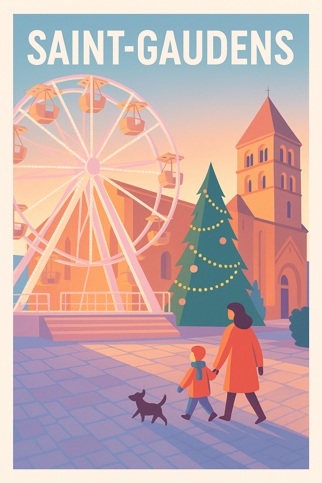 Affiche de Saint-Gaudens - Douceur hivernale en ville