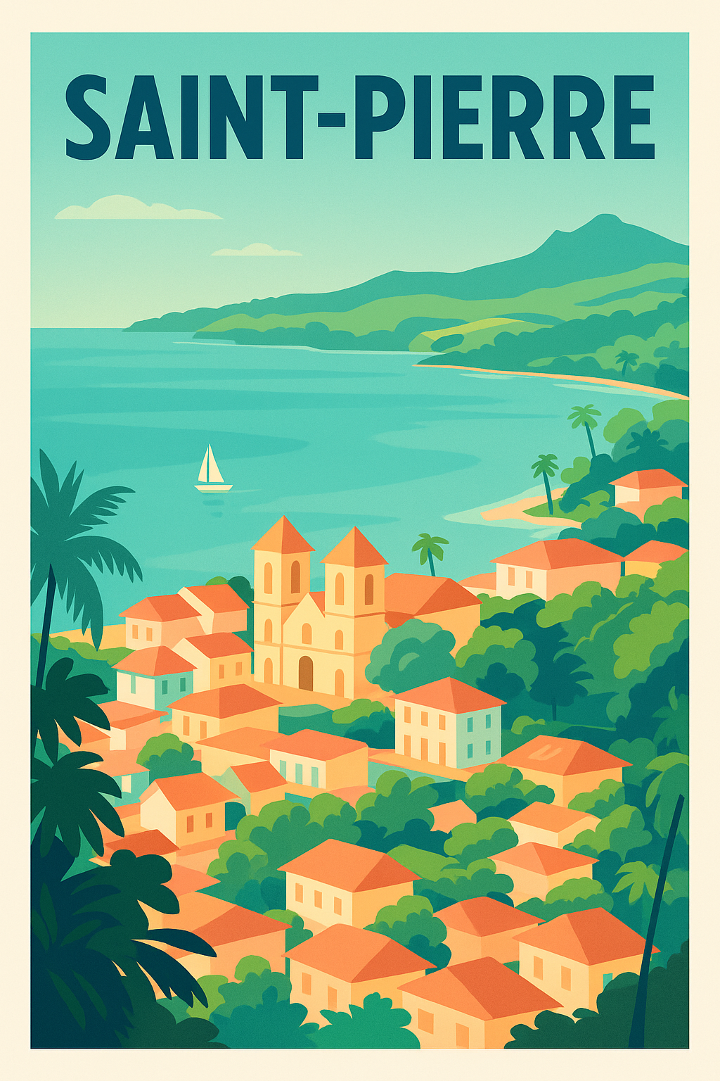 Affiche de Saint-Pierre - Charme tropical et authenticité créole