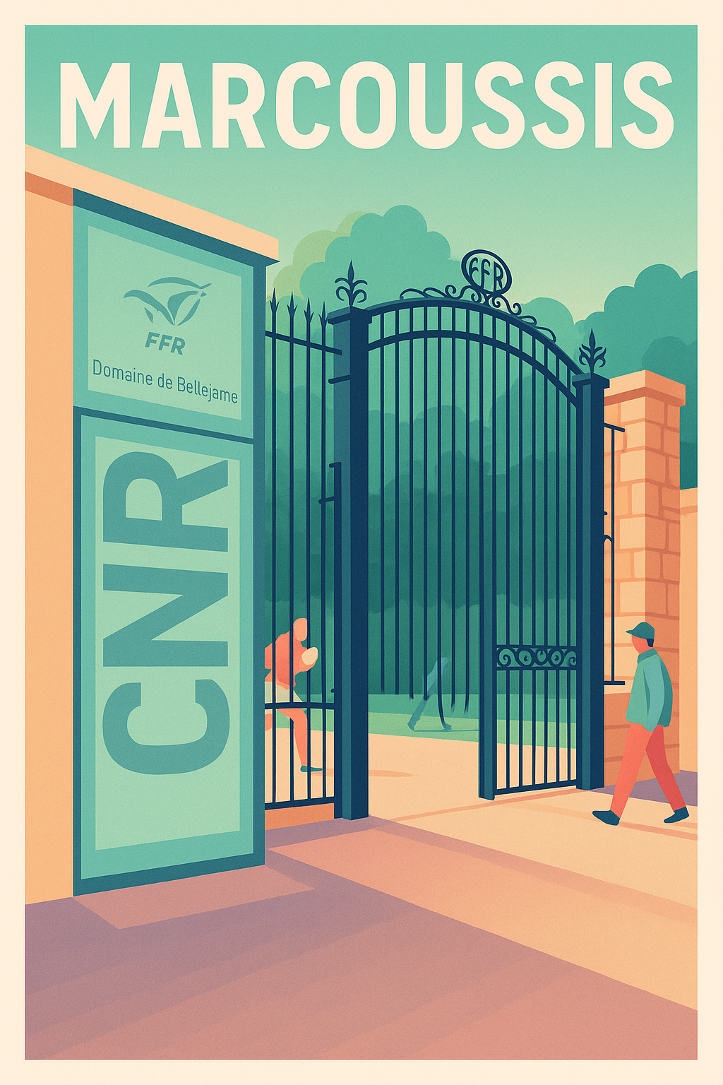 Affiche de Marcoussis - Entrée iconique du Centre Nationale Rugby