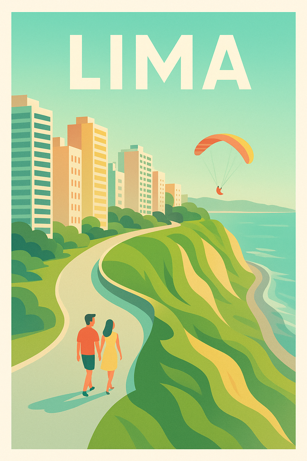 Affiche de Lima - Promenade romantique le long des falaises