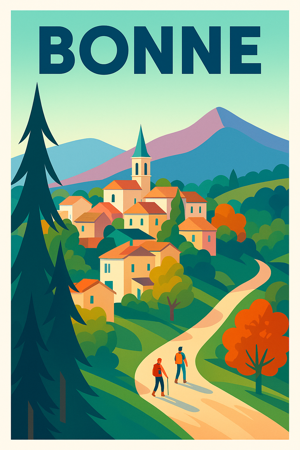 Affiche de Bonne - Promenade paisible au cœur de la nature