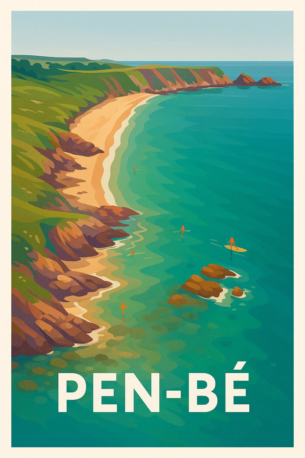 Affiche Pen-Bé — Évasion côtière en Bretagne · poster d'art de Pen-Bé