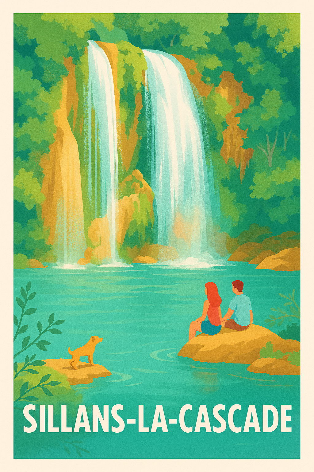 Affiche Sillans-la-Cascade — Évasion au cœur de la nature · poster d'art de Sillans-la-Cascade