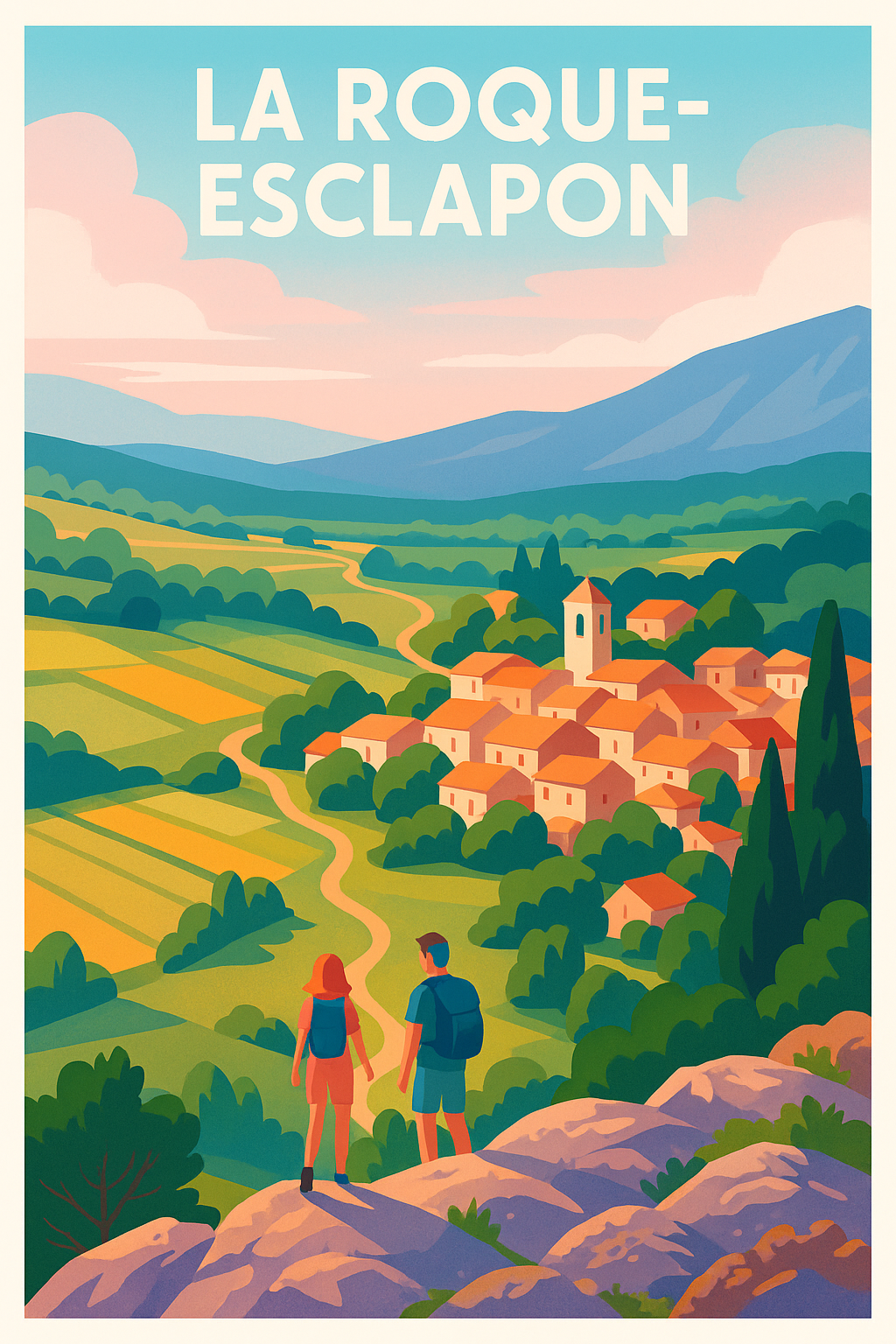 Affiche La Roque-Esclapon — Panorama Provençal Authentique · poster d'art de La Roque-Esclapon
