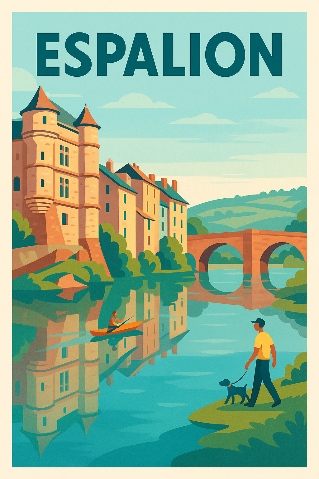 Affiche de Espalion - Un havre de paix au bord de la rivière