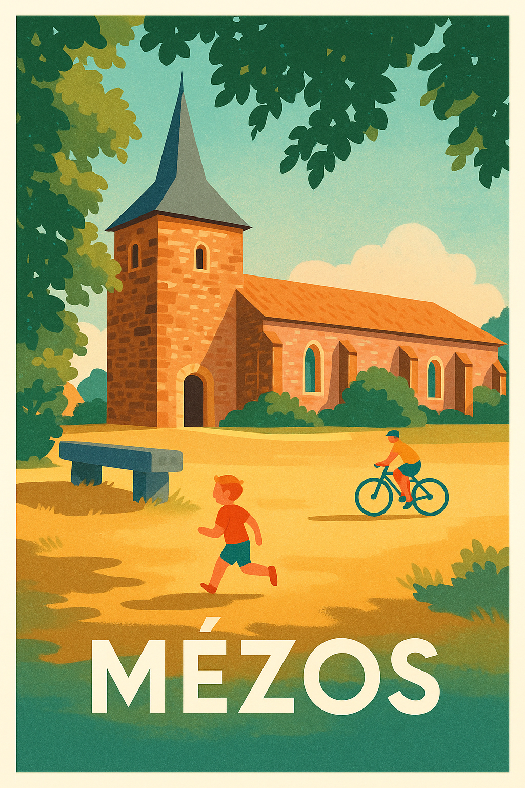 Affiche Mézos — Charme et douceur d'un village landais · poster d'art de Mézos