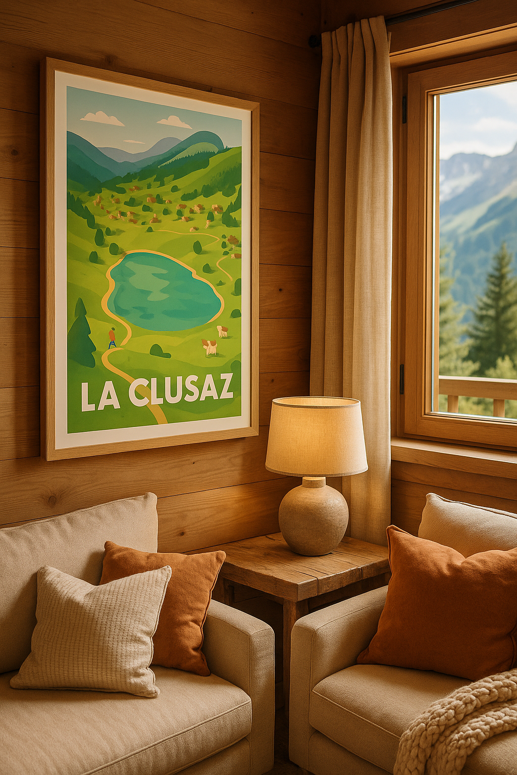 Mise en situation Affiche de La Clusaz - Nature et Sérénité en Montagne