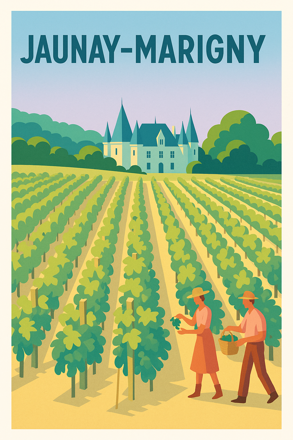 Affiche de Jaunay-Marigny - L'élégance des vignobles ensoleillés