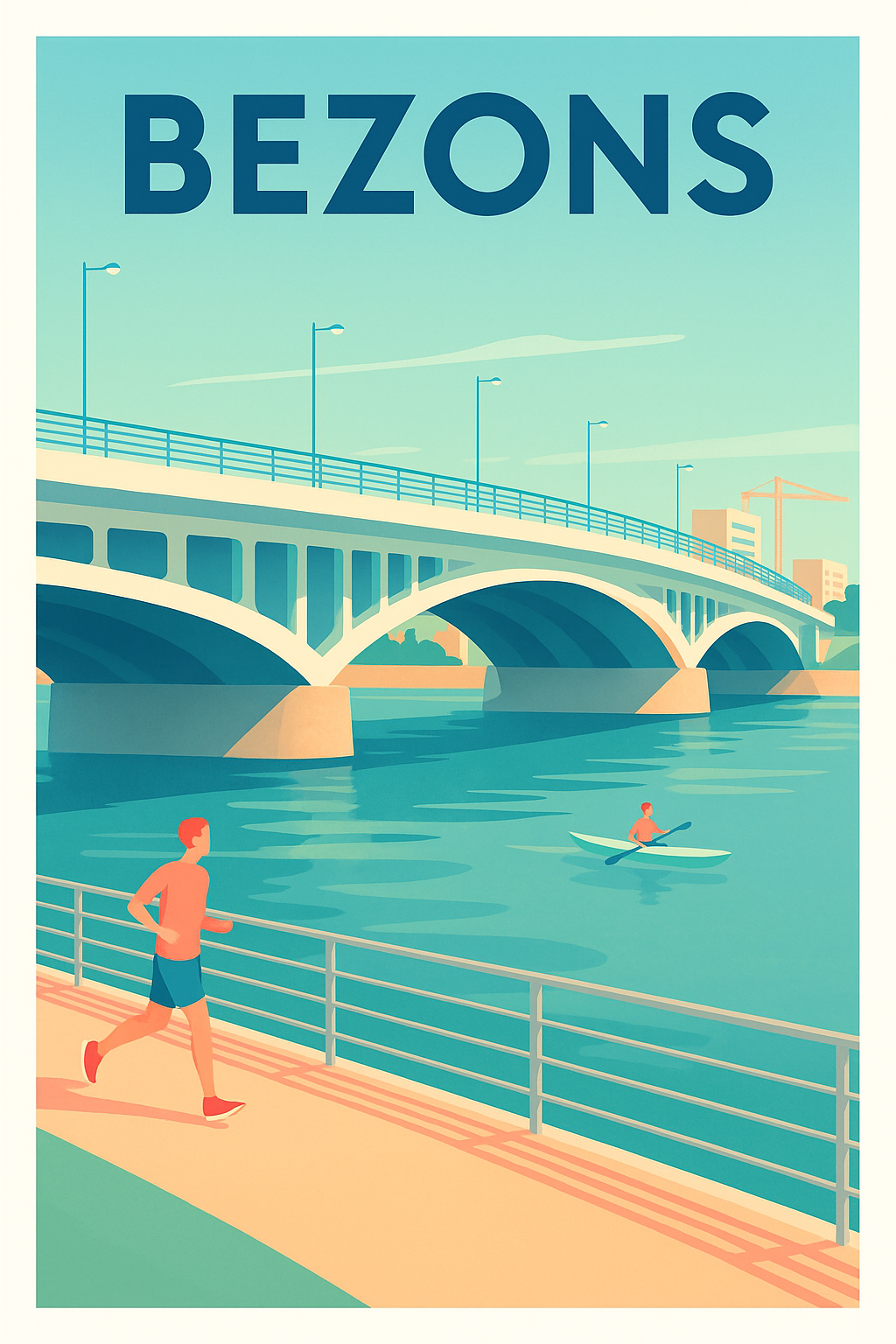 Affiche Bezons — L'élégance au fil de l'eau · poster d'art de Bezons