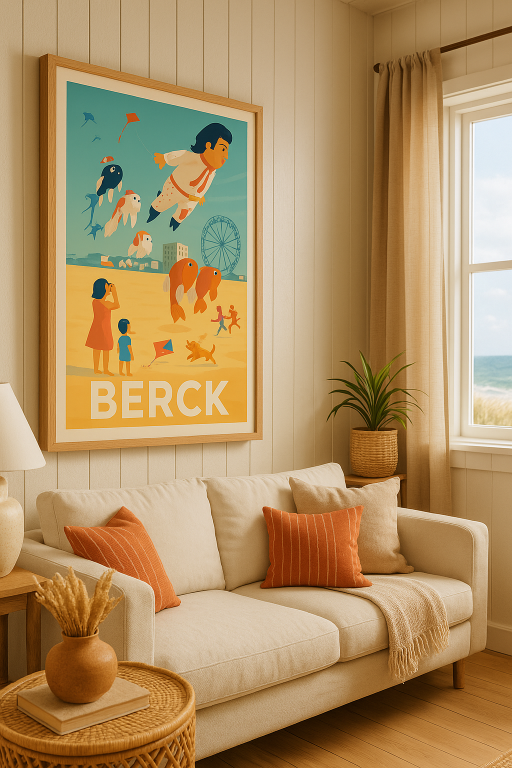 Mise en situation Affiche Berck - L'envolée magique sur la plage