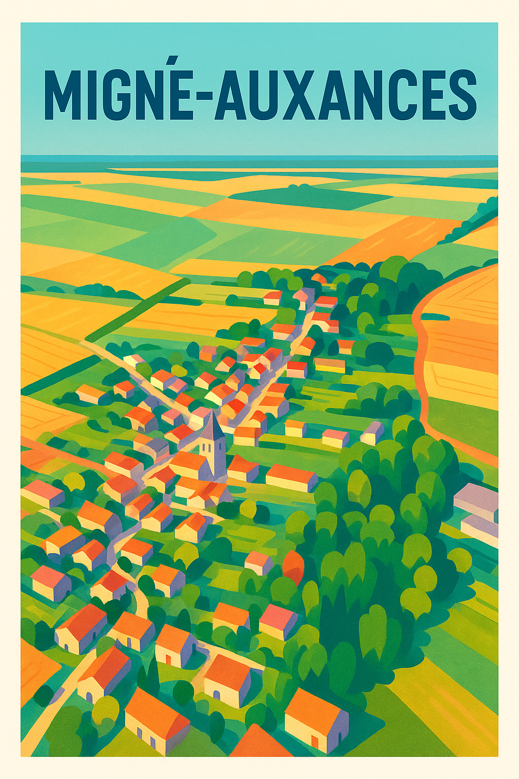 Affiche de Migné-Auxances - Charme champêtre et couleurs vibrantes