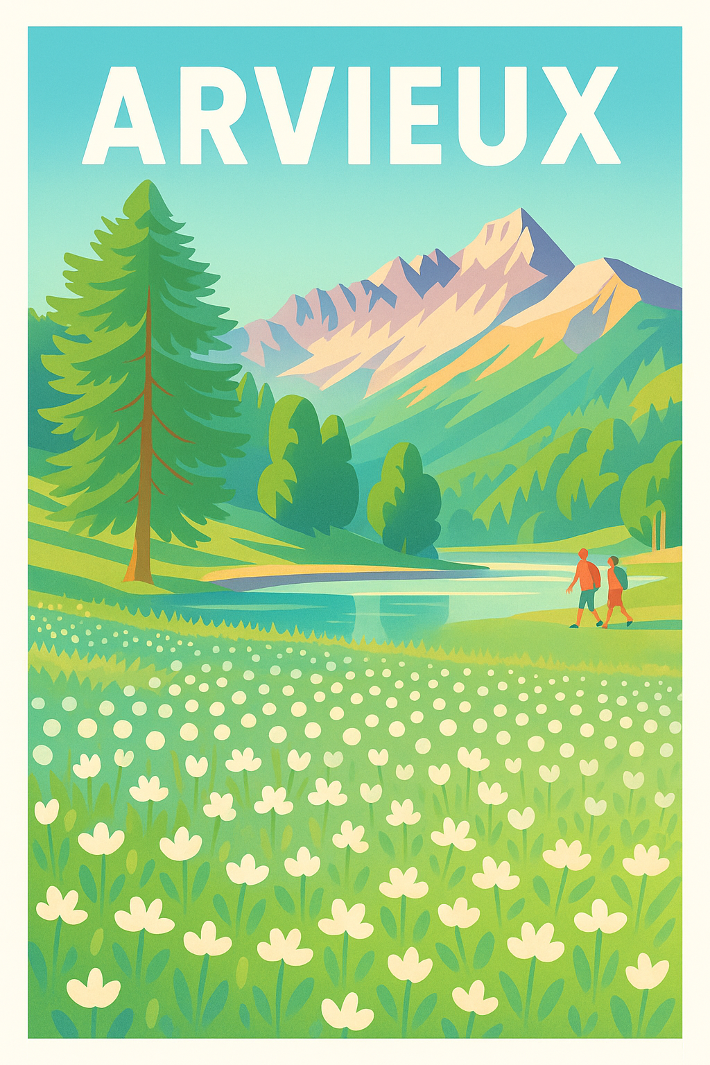 Affiche Arvieux — Évasion nature au cœur des montagnes · poster d'art de Arvieux