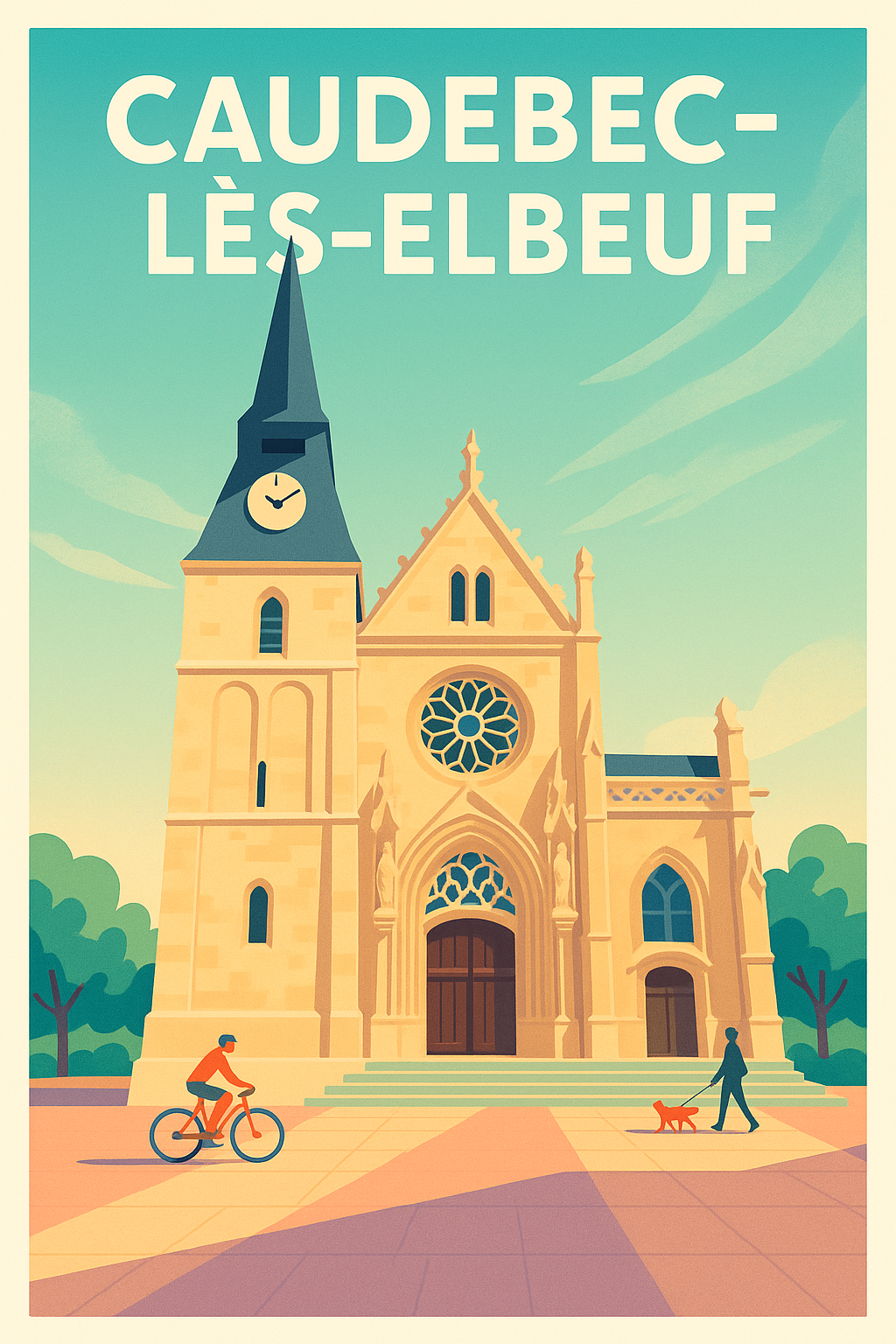 Affiche de Caudebec-lès-Elbeuf - L'élégance historique au cœur de la ville