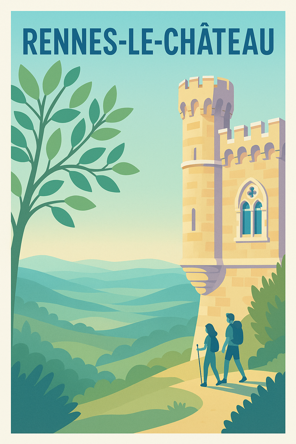 Affiche Rennes-le-Château — Évasion et mystère au cœur de l'Aude · poster d'art de Rennes-le-Château