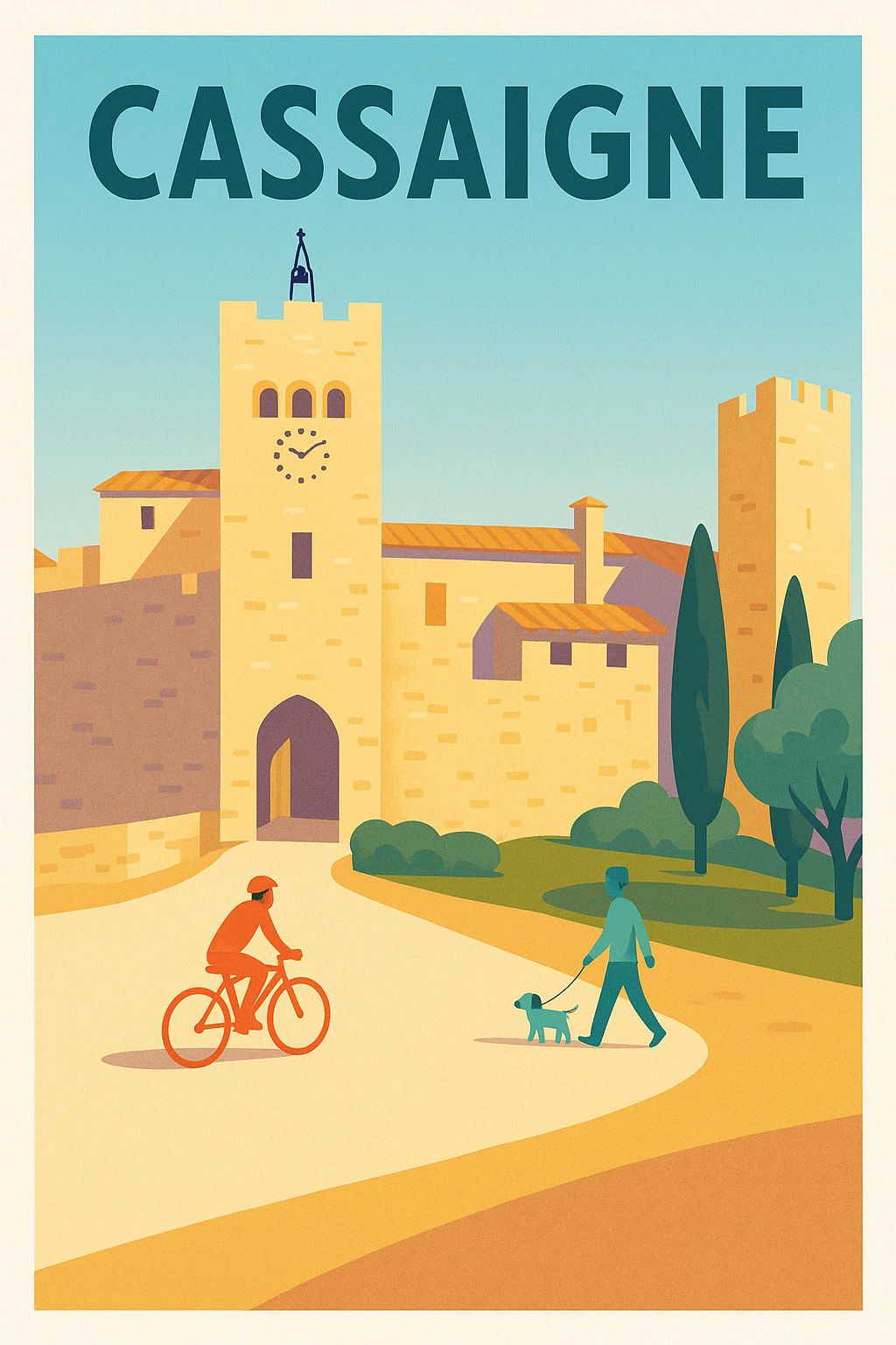 Affiche Cassaigne — Charme Médiéval et Promenade Champêtre · poster d'art de Cassaigne