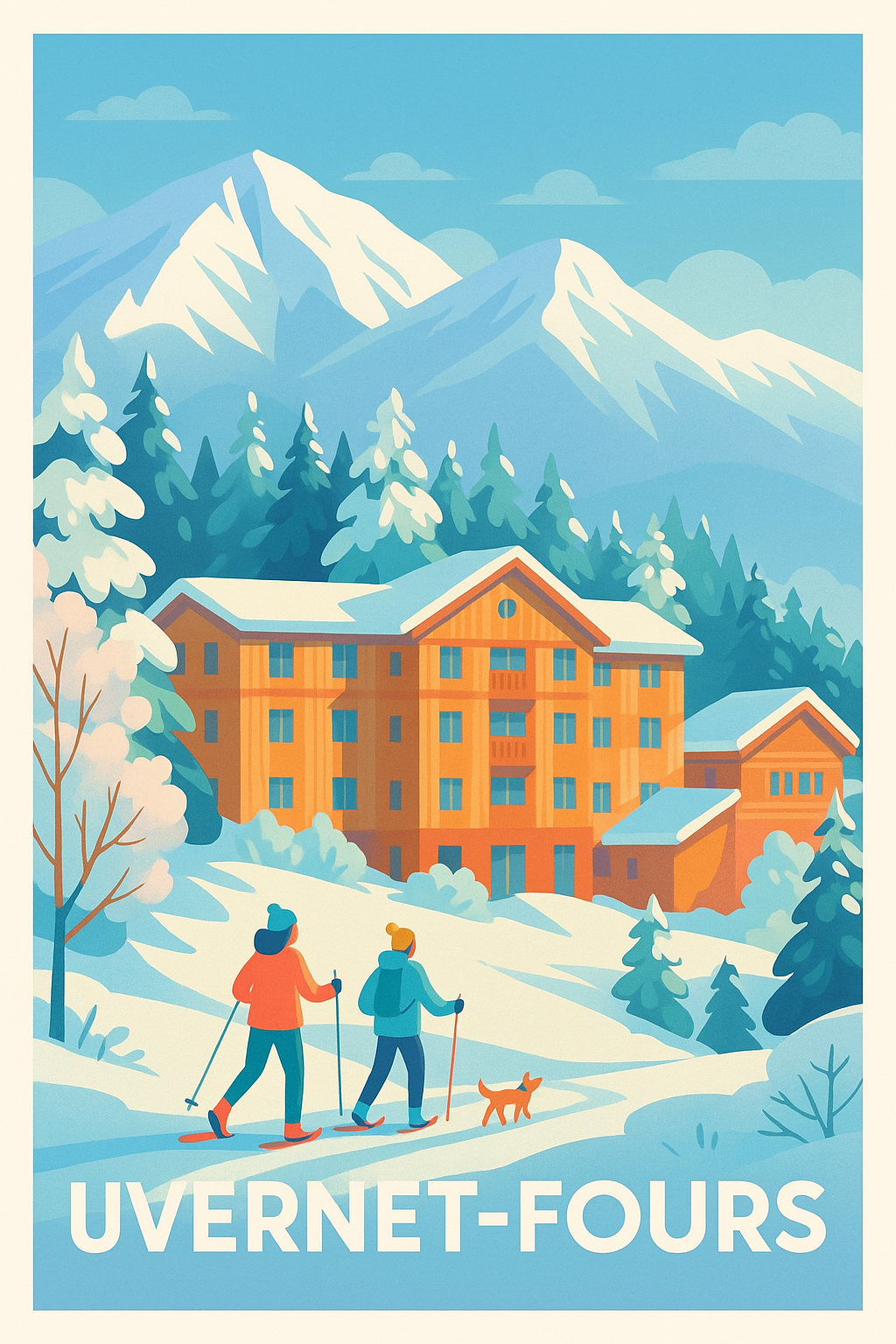 Affiche Uvernet-Fours — Évasion hivernale en montagne · poster d'art de Uvernet-Fours