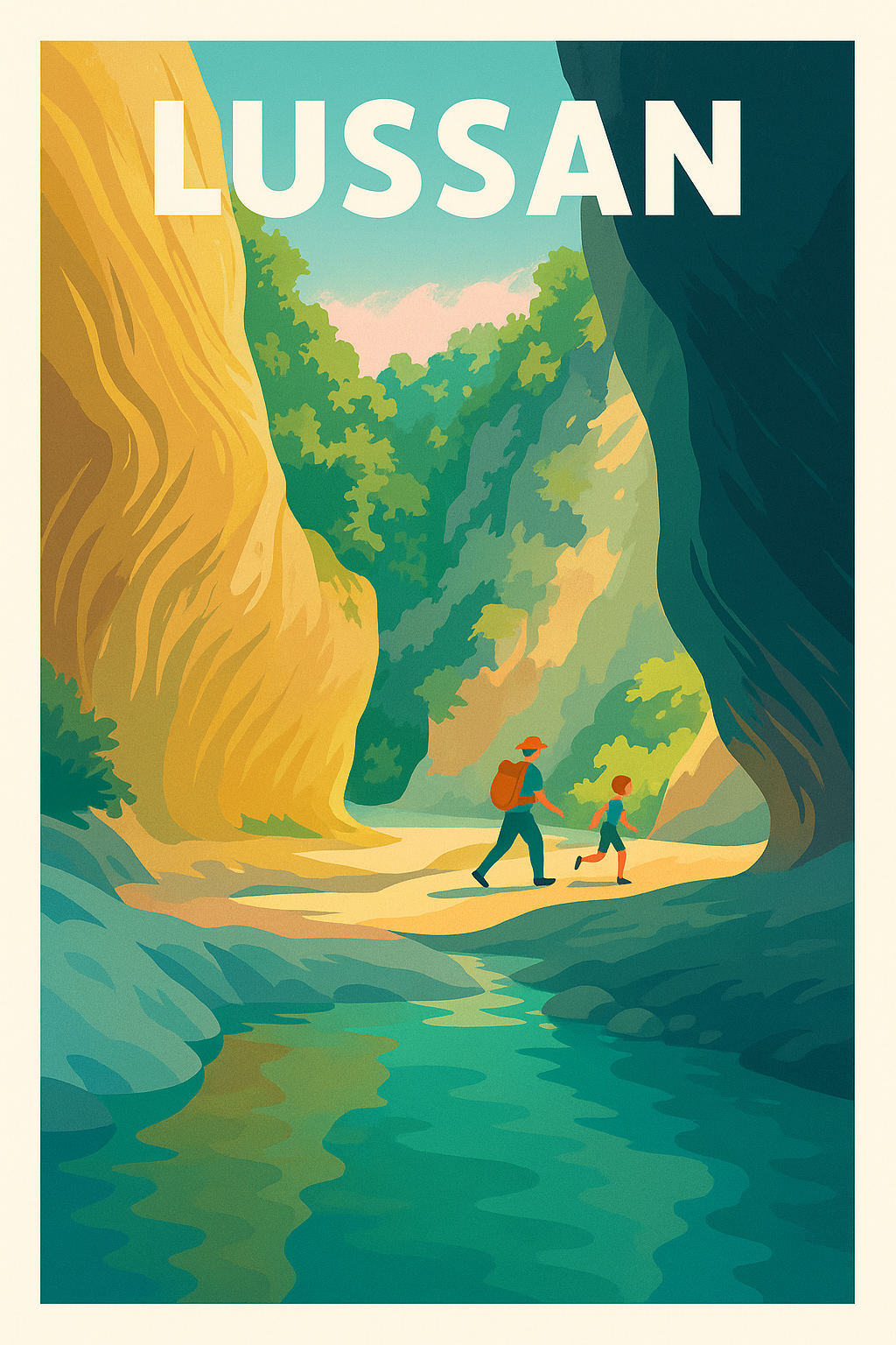 Affiche Lussan — Évasion nature et exploration · poster d'art de Lussan