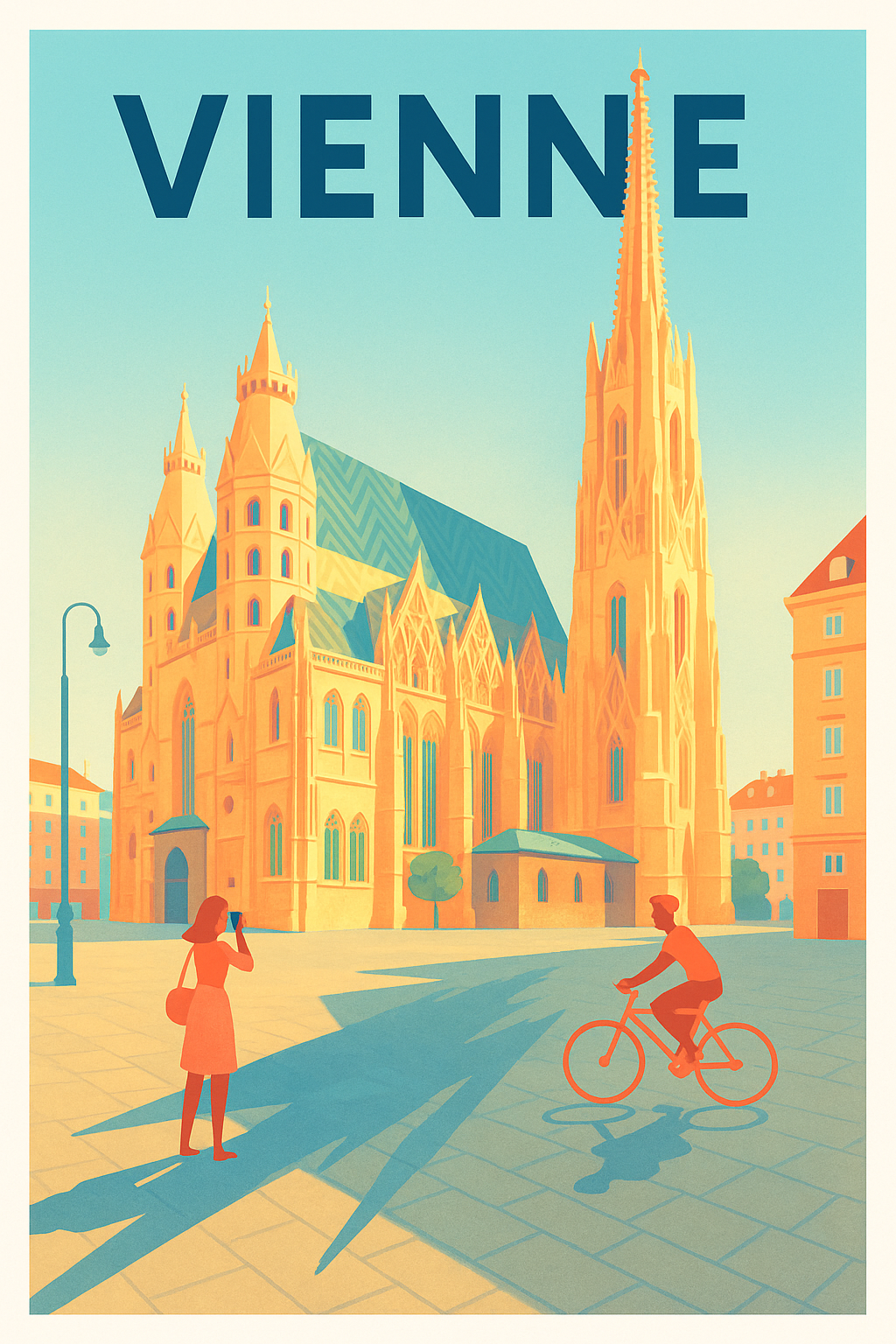 Affiche de Vienne - Lumières dorées sur la cathédrale Saint-Étienne