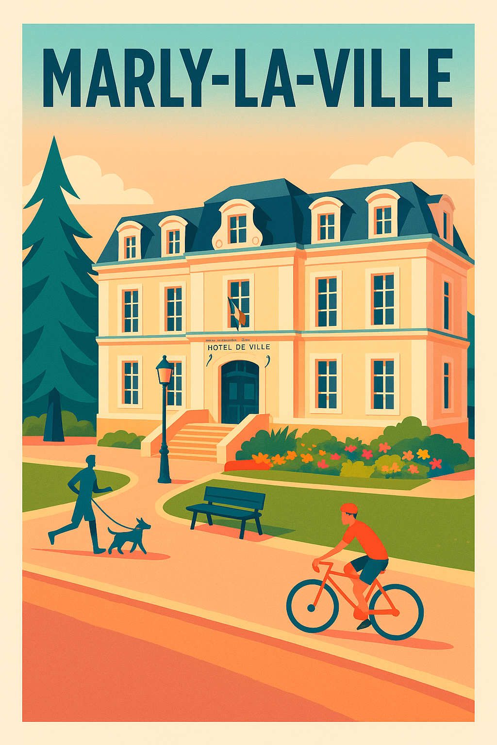 Affiche de Marly-la-Ville - Charme paisible de la mairie animée