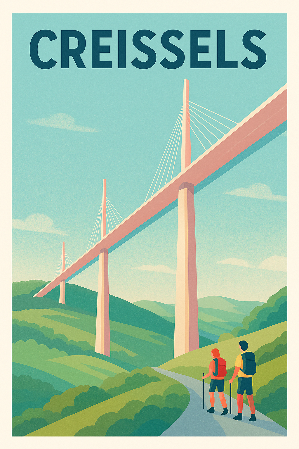 Affiche de Creissels - Le Pont Magnifique sur les Collines Verdoyantes