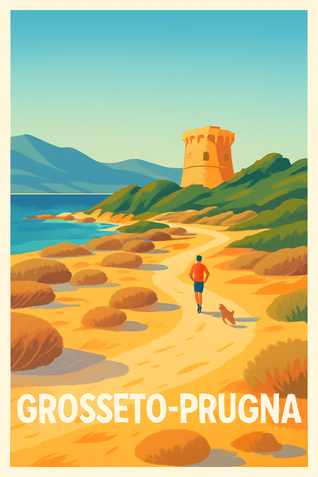 Affiche de Grosseto-Prugna - Échappée côtière ensoleillée