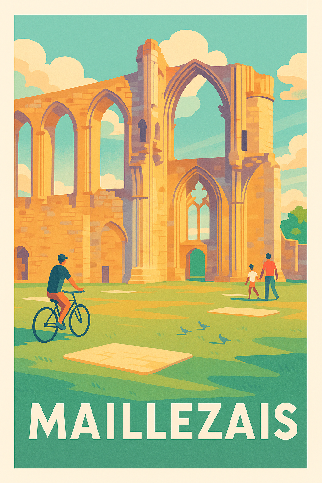 Affiche Maillezais — Voyage au cœur de l'abbaye historique · poster d'art de Maillezais