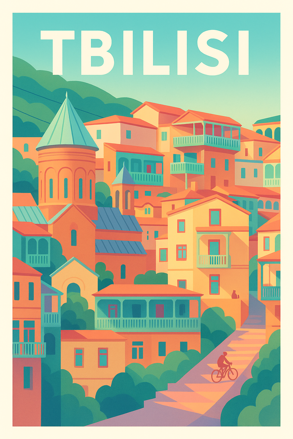 Affiche de Tbilissi - Charme coloré au cœur de la vieille ville
