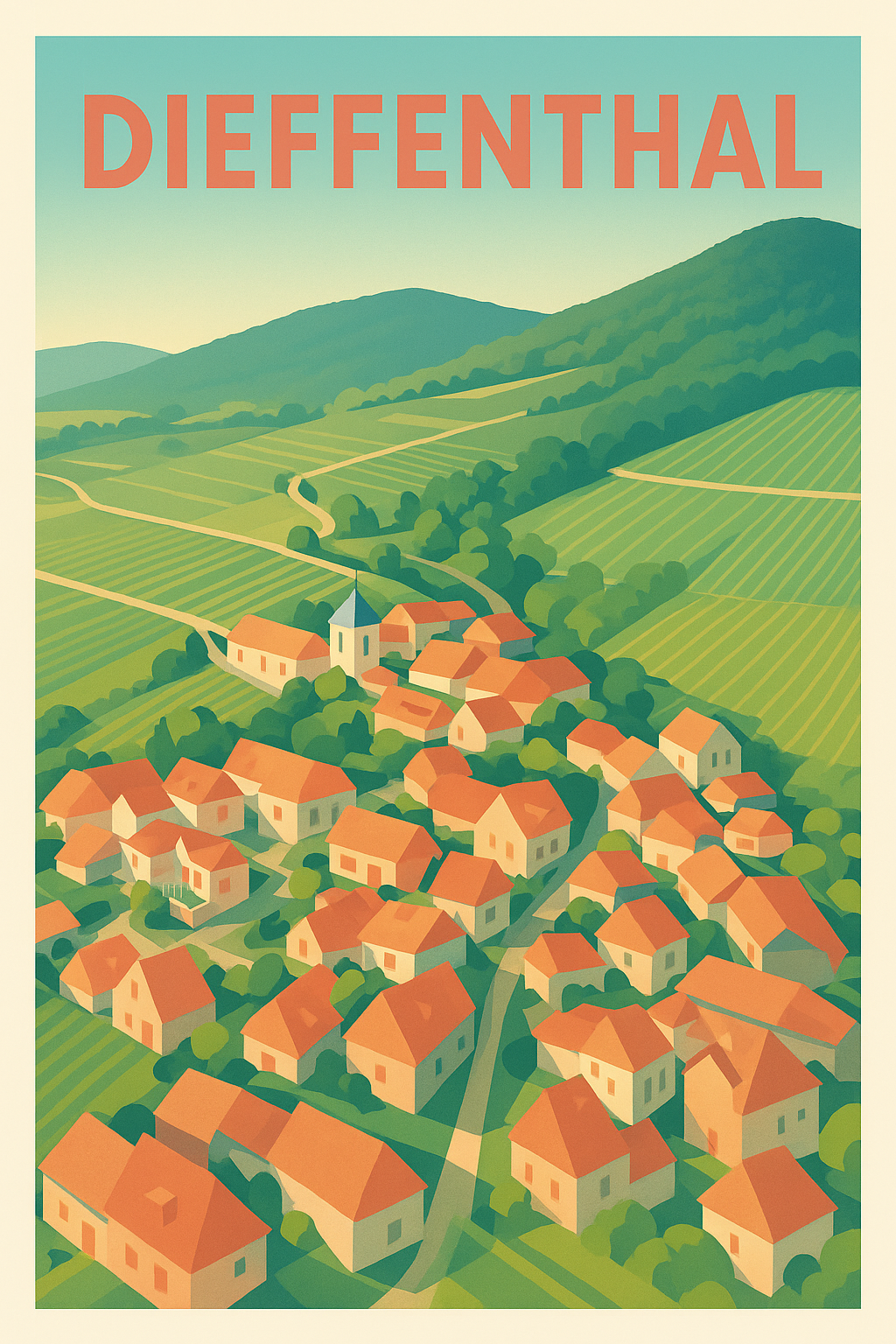 Affiche Dieffenthal — Charme pictural d’un village alsacien · poster d'art de Dieffenthal