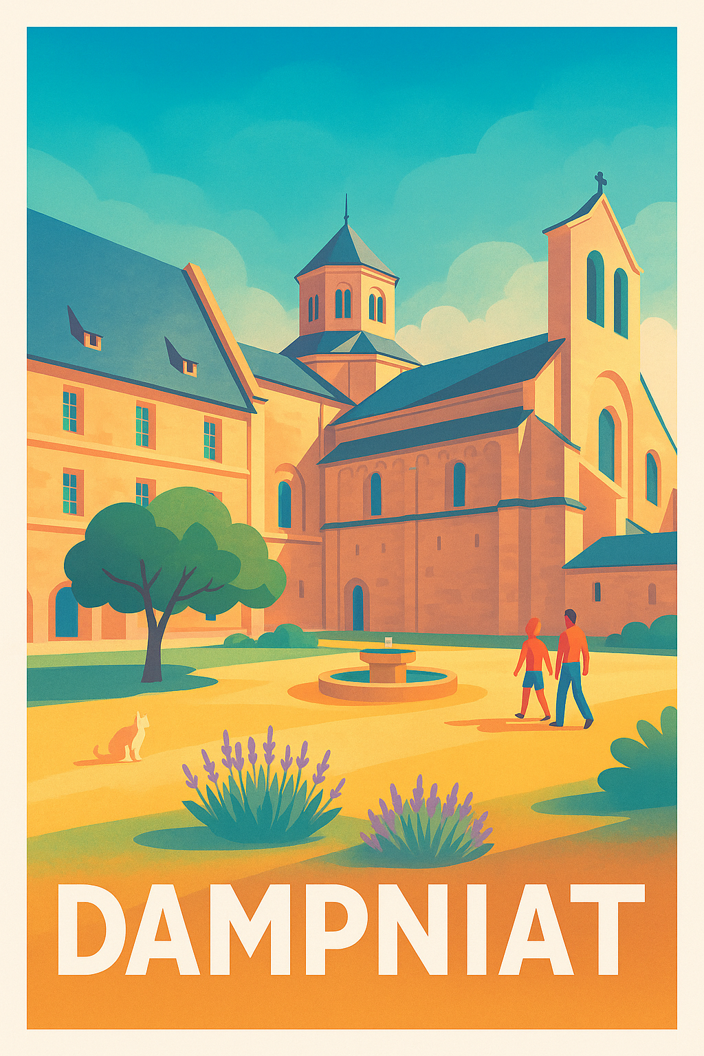 Affiche Dampniat — Évasion paisible en Auvergne · poster d'art de Dampniat