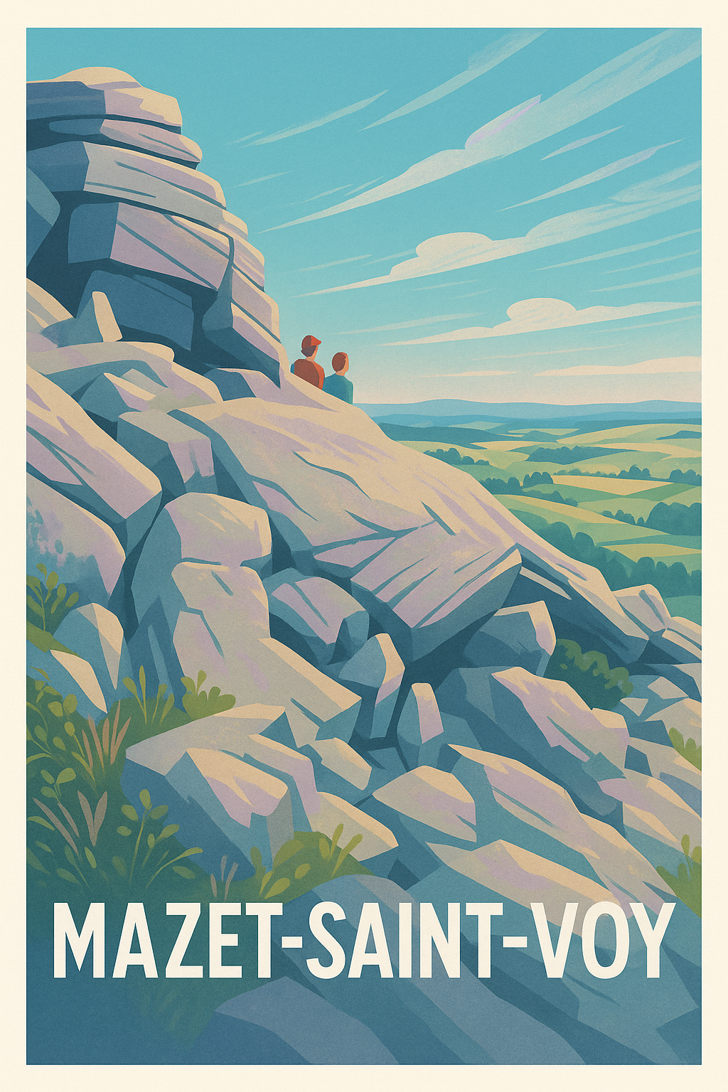 Affiche Mazet-Saint-Voy — Panorama rocheux et horizons apaisants · poster d'art de Mazet-Saint-Voy
