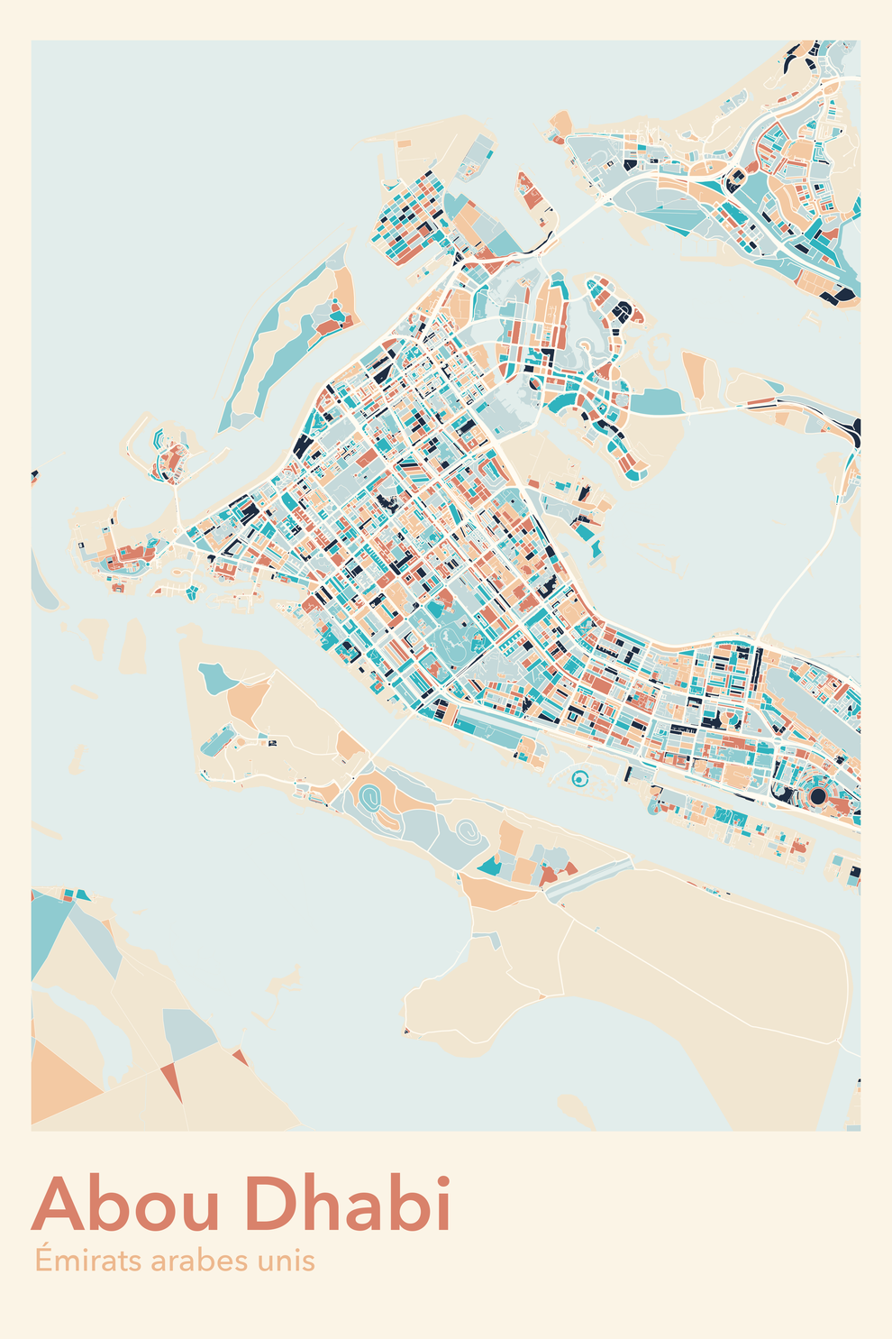 Plan d'Abou Dhabi - Carte personnalisée