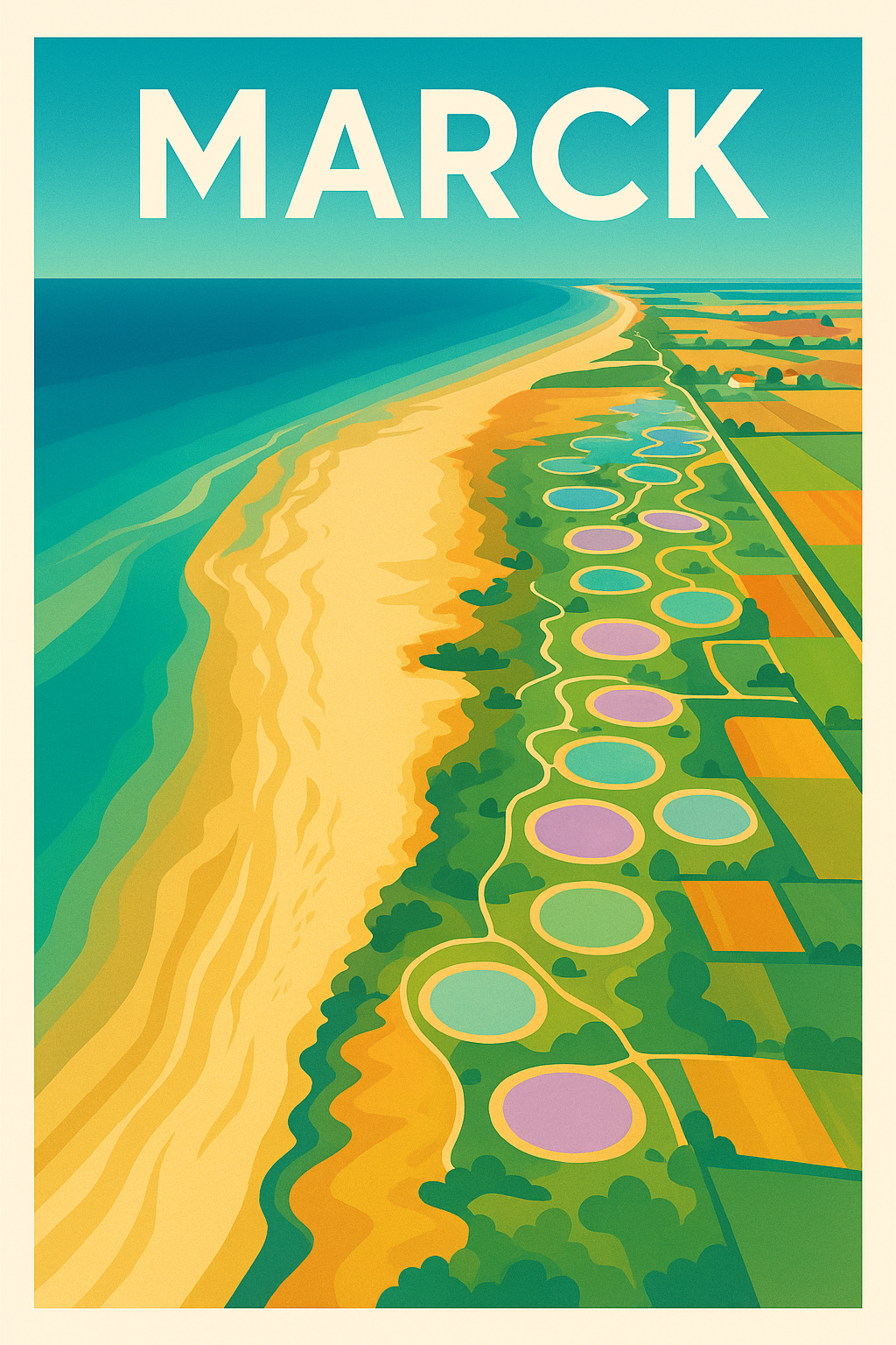 Affiche de Marck - Voyage coloré au bord de la mer