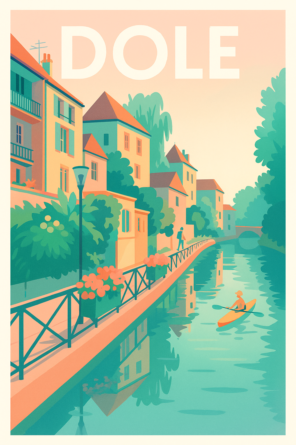 Affiche Dole — Douceurs au fil de l'eau · poster d'art de Dole