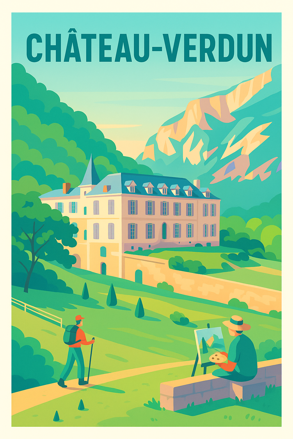 Affiche Château-Verdun — L'élégance au cœur de la nature · poster d'art de Château-Verdun