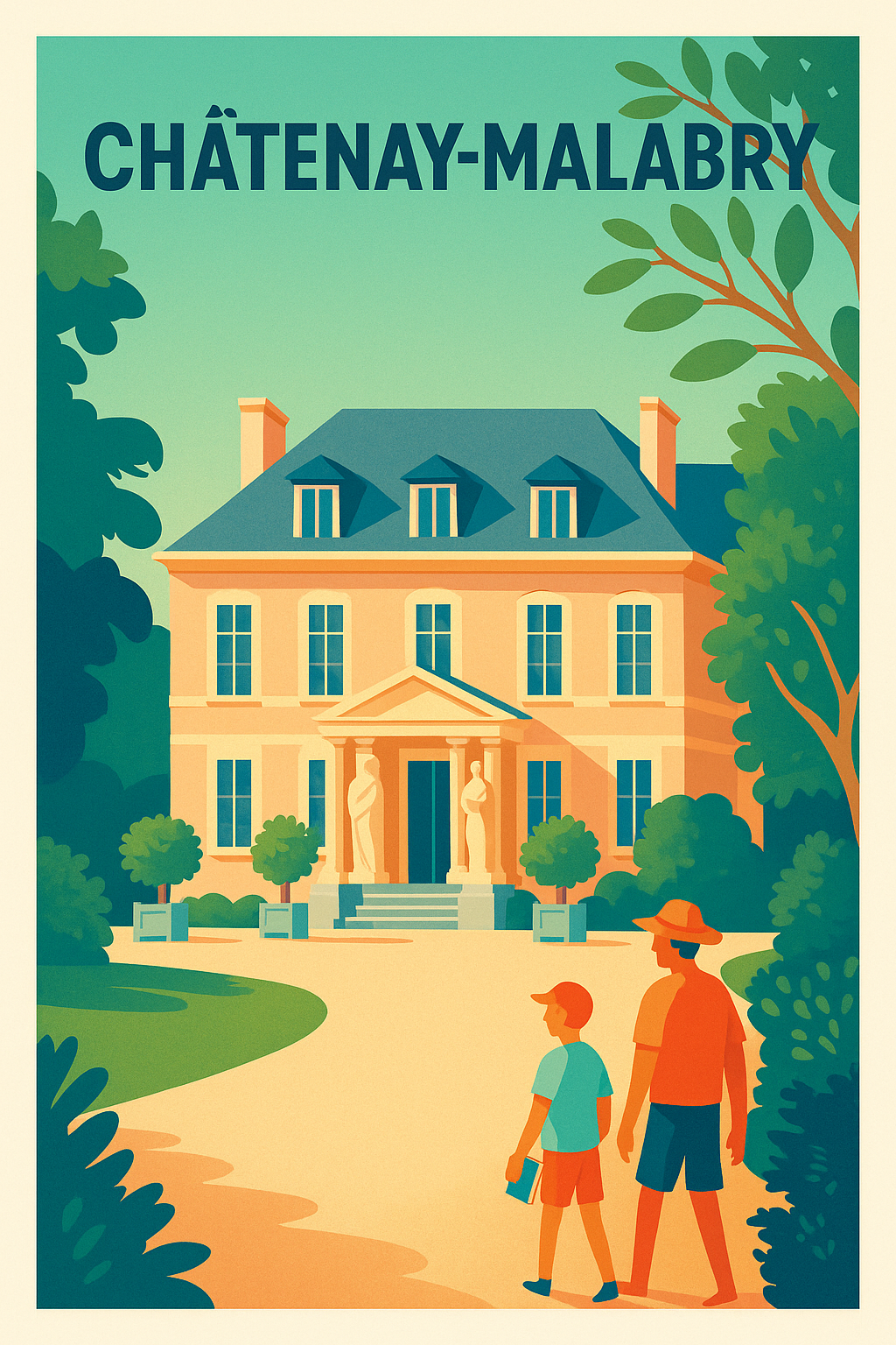 Affiche Châtenay-Malabry — Balade au charme historique · poster d'art de Châtenay-Malabry