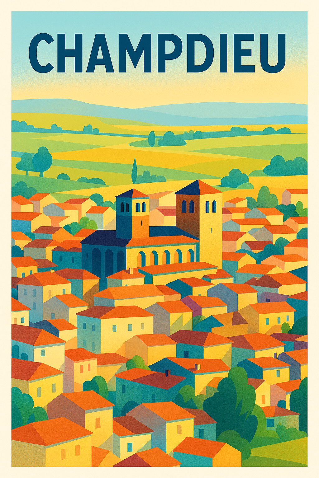 Affiche de Champdieu - Village pittoresque au cœur de la nature