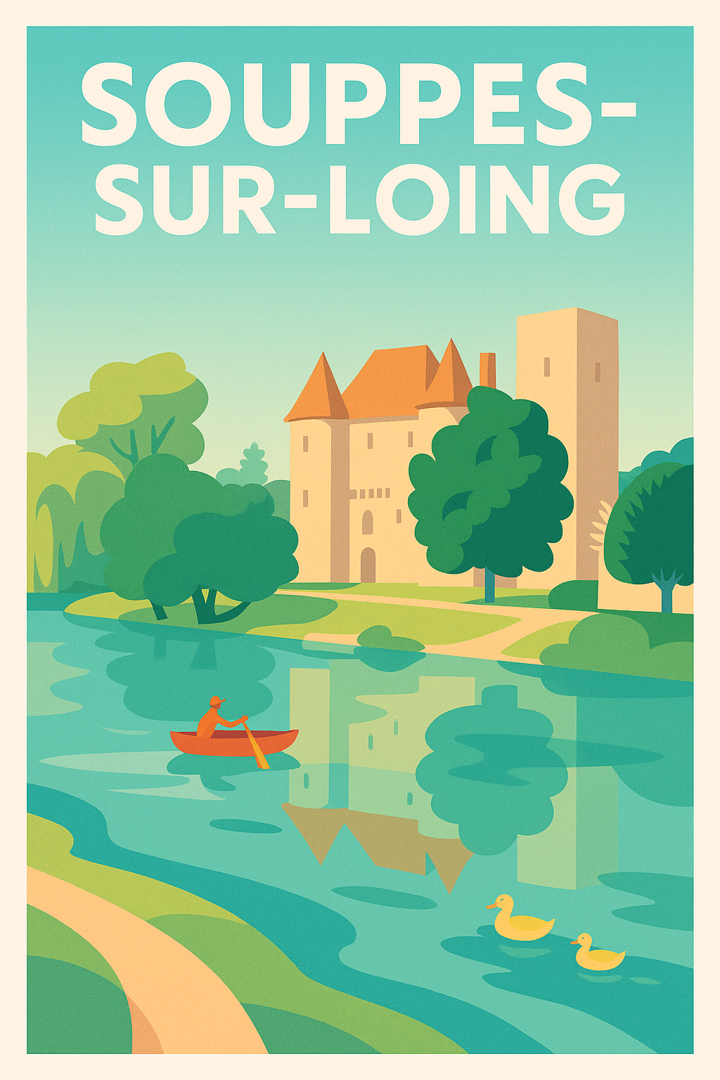 Affiche de Souppes-sur-Loing - Harmonie bucolique au fil de l'eau