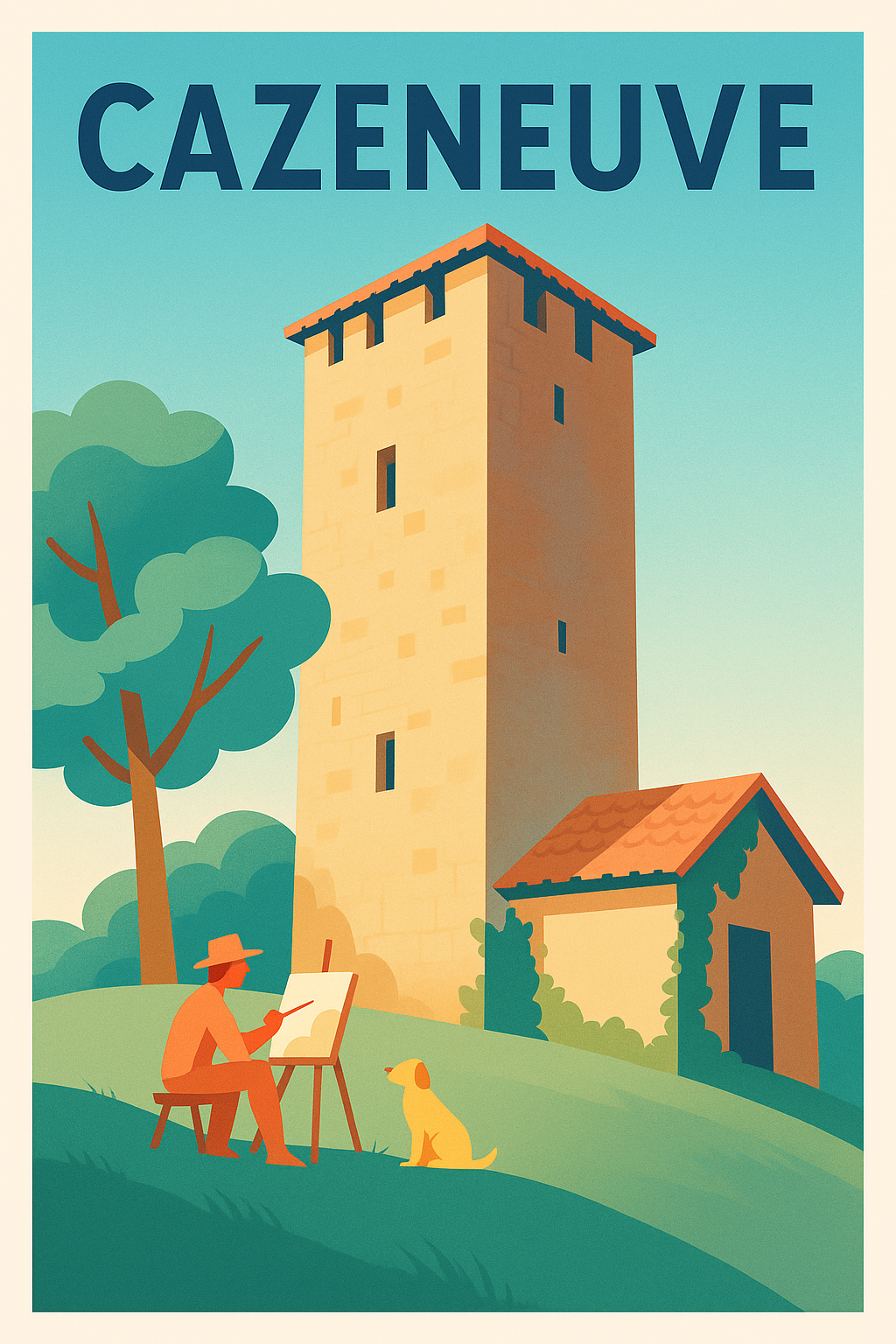 Affiche Cazeneuve — L'art de la sérénité au cœur du patrimoine · poster d'art de Cazeneuve