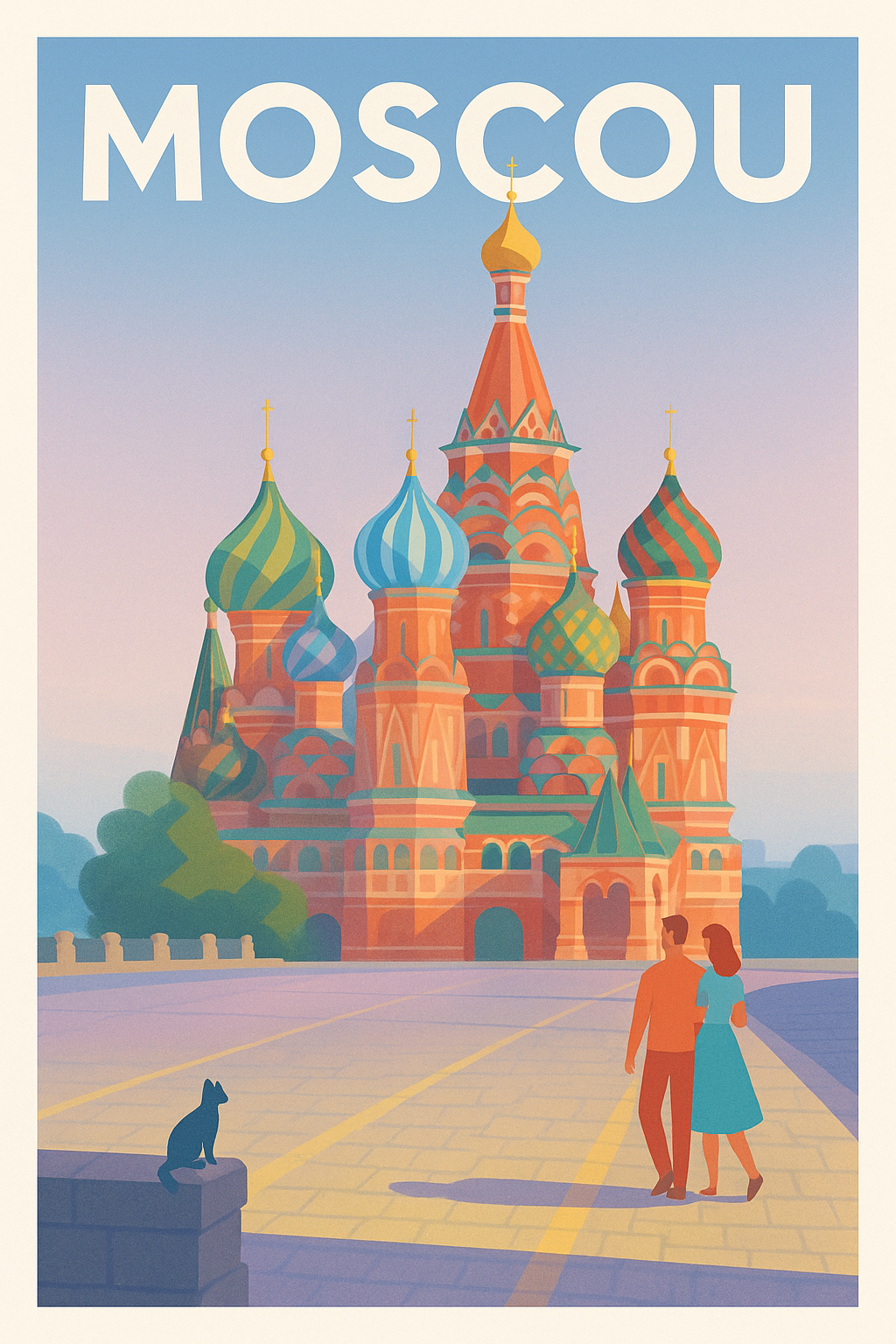 Affiche de Moscou - Charme et couleurs de la place Rouge