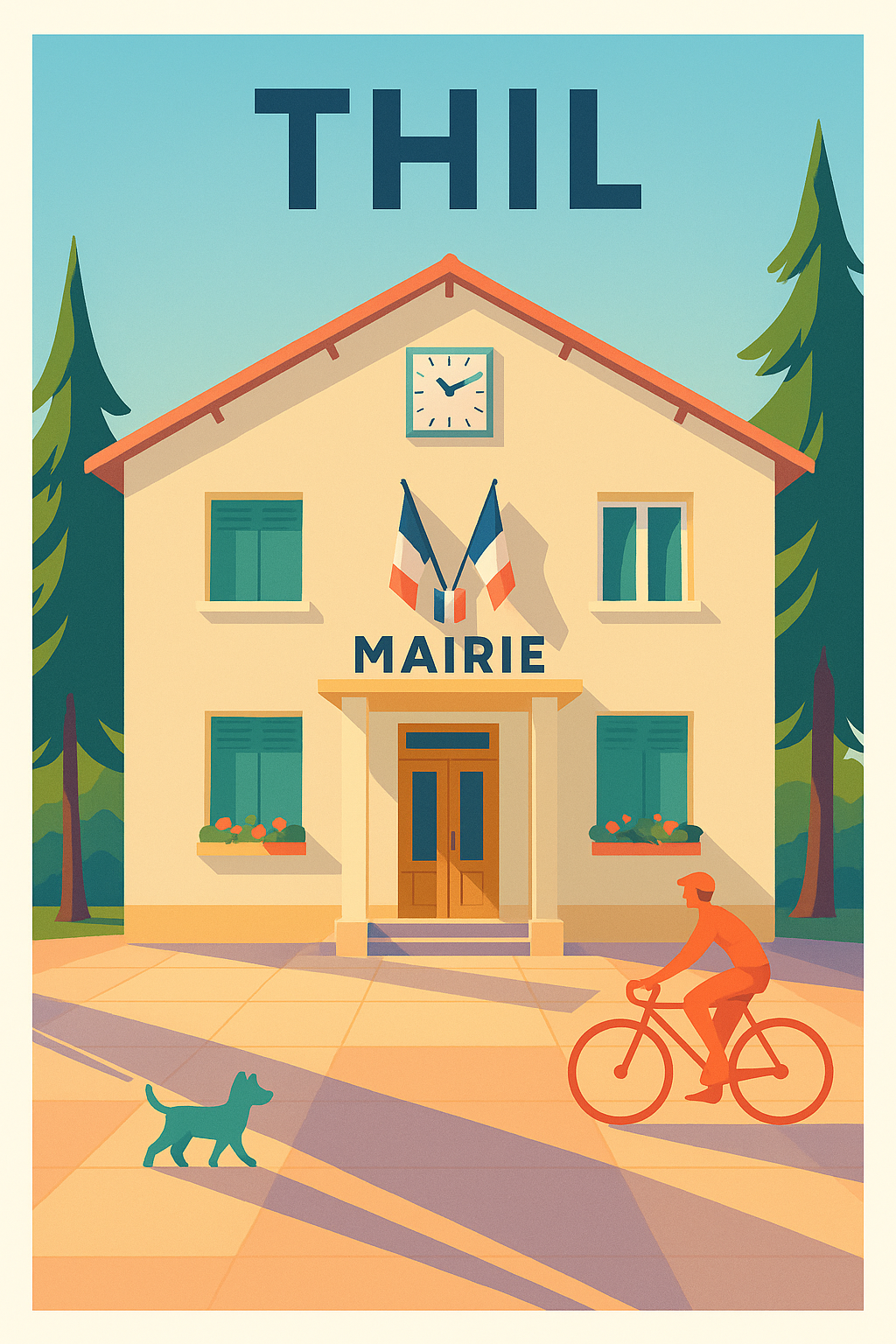 Affiche de Thil - Charme Paisible de la Mairie au Soleil
