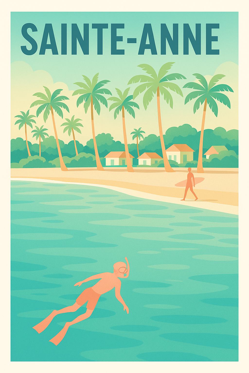 Affiche Sainte-Anne — Évasion tropicale et douceur de vie · poster d'art de Sainte-Anne