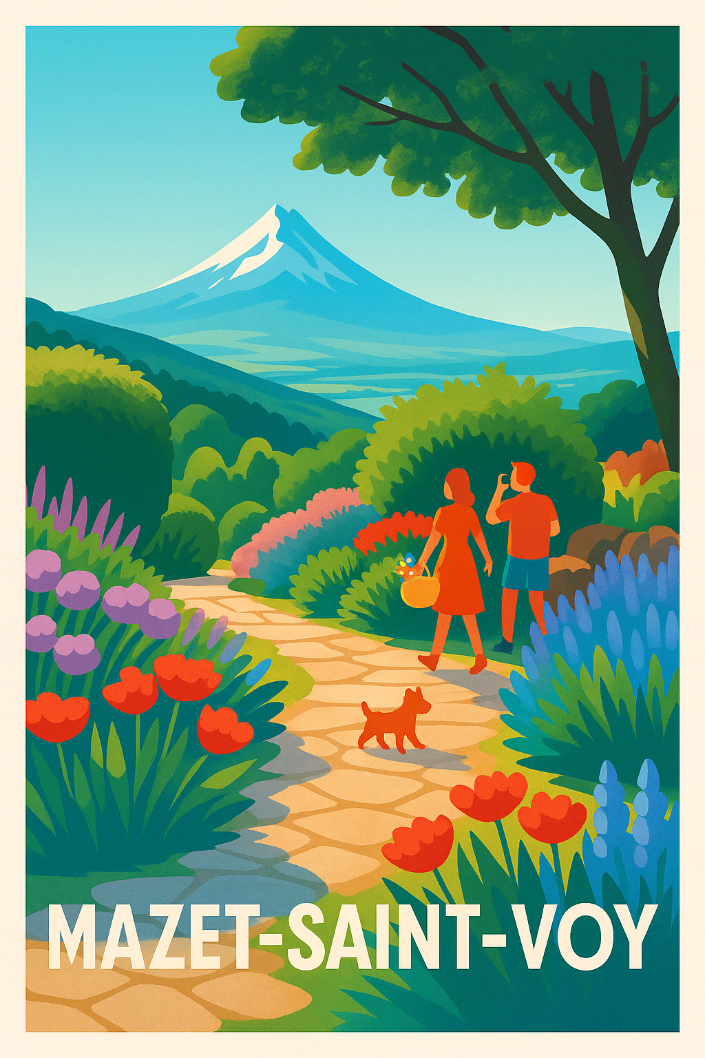 Affiche Mazet-Saint-Voy — Promenade bucolique au cœur de la nature · poster d'art de Mazet-Saint-Voy