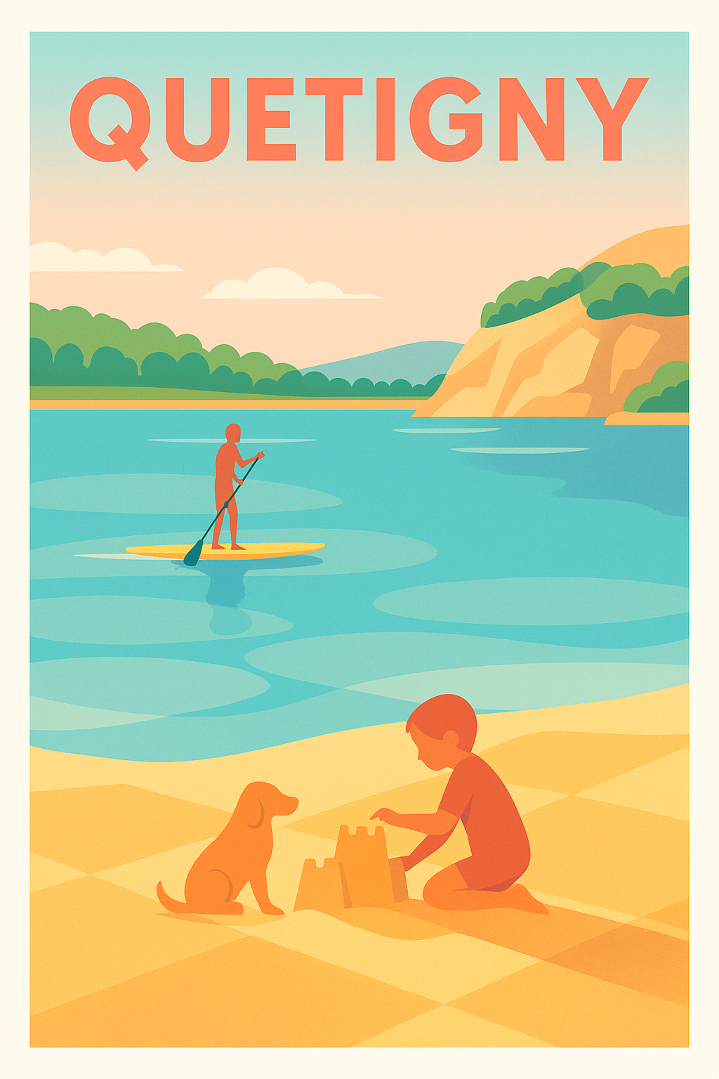 Affiche de Quetigny - Moments de détente au bord de l'eau