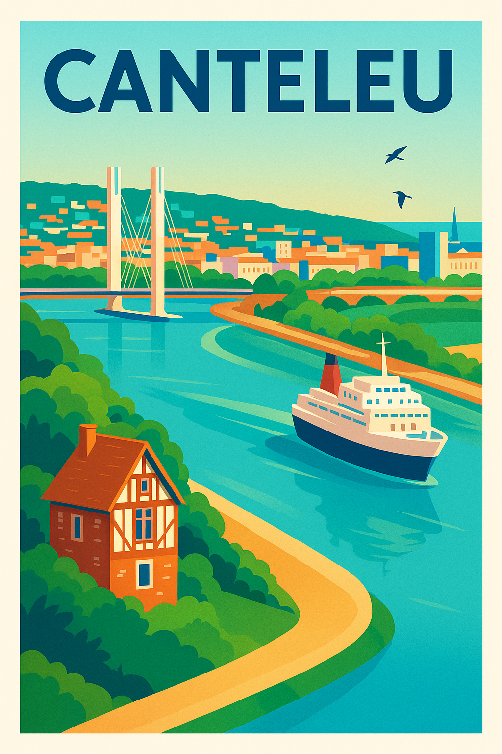 Affiche de Canteleu - Charme fluvial et modernité