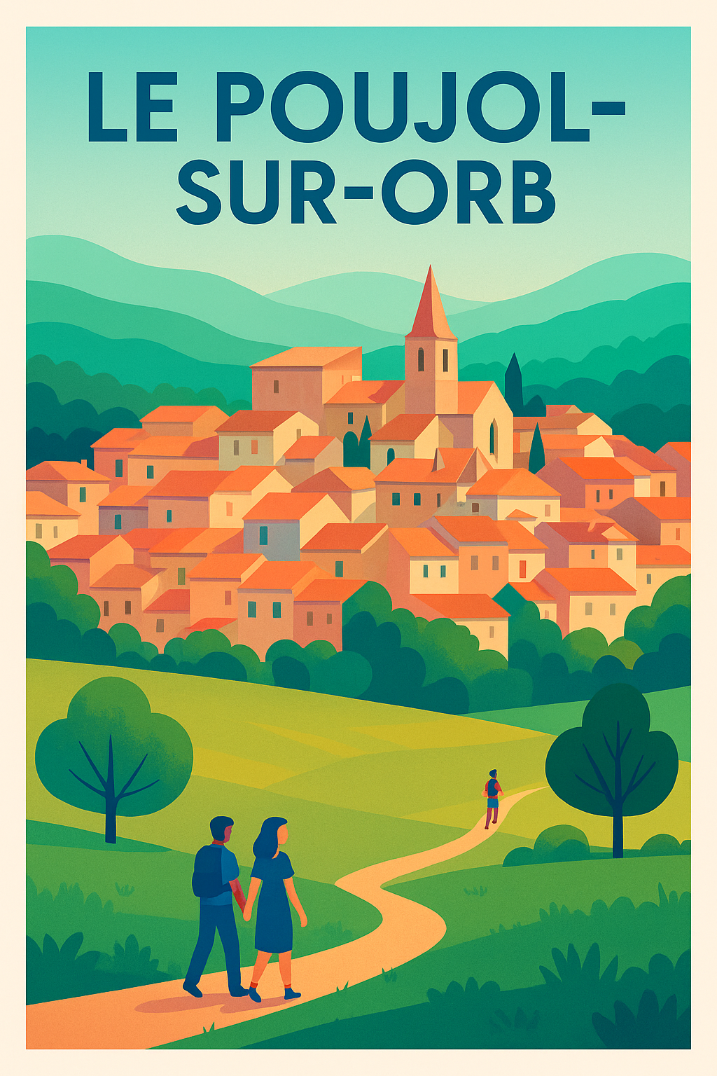 Affiche de Le Poujol-sur-Orb - Un village pittoresque au cœur de la nature