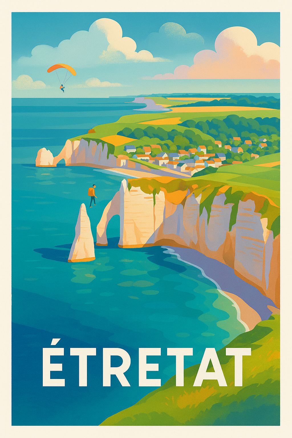 Affiche Étretat — Évasion et Falaises majestueuses · poster d'art de Étretat