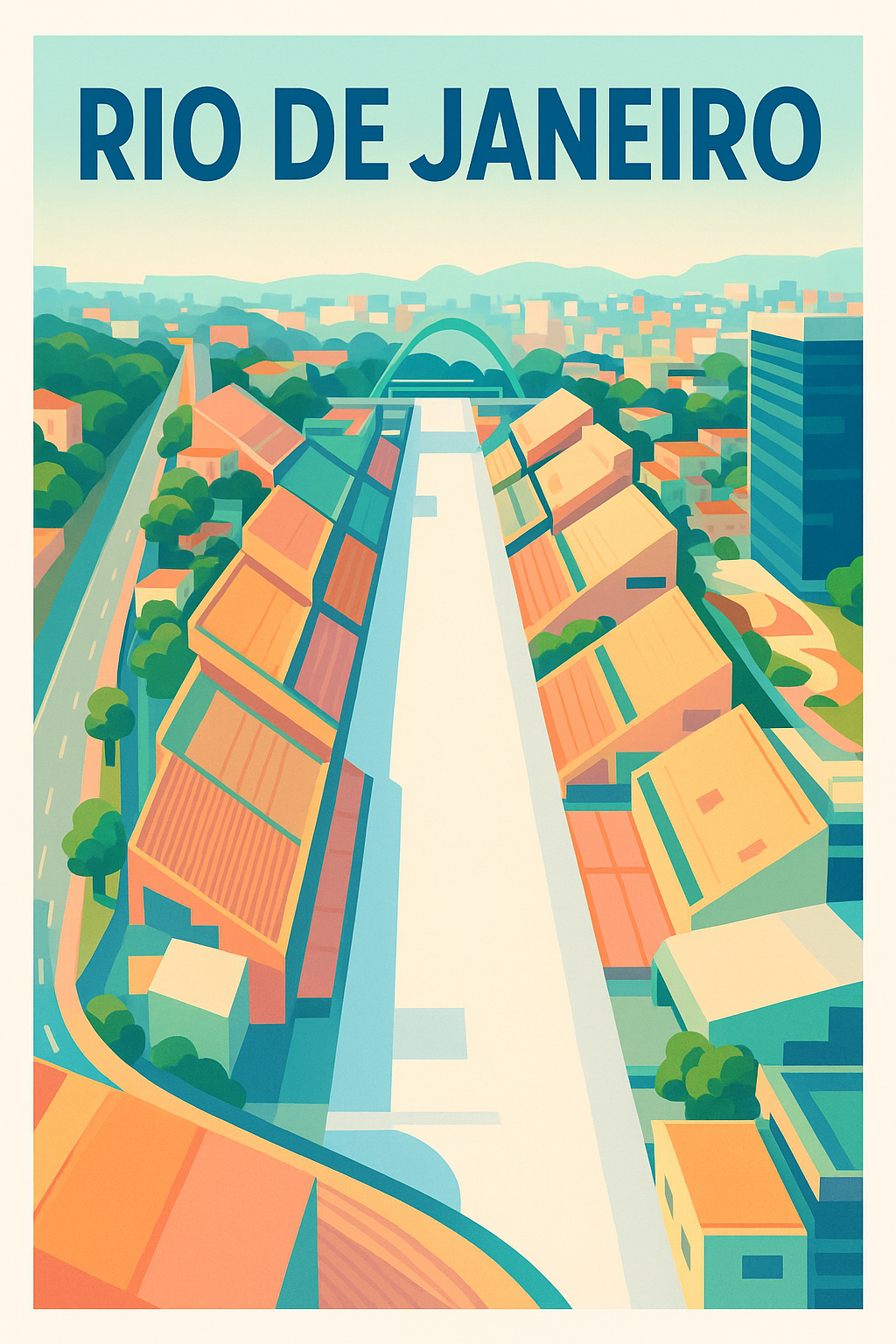 Affiche de Rio de Janeiro - Perspective architecturale vibrante