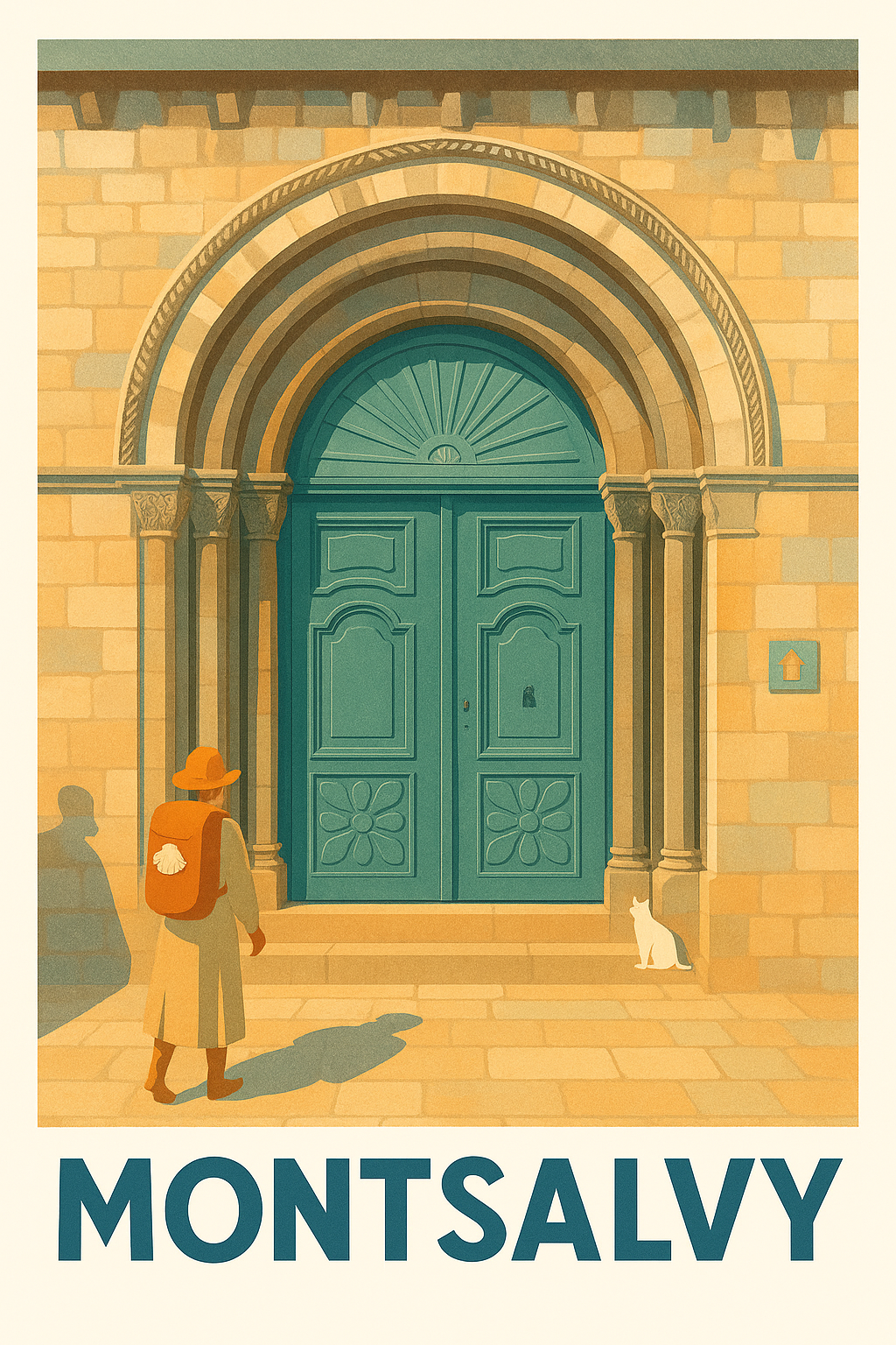 Affiche Montsalvy — L'invitation mystérieuse d'une porte ancienne · poster d'art de Montsalvy