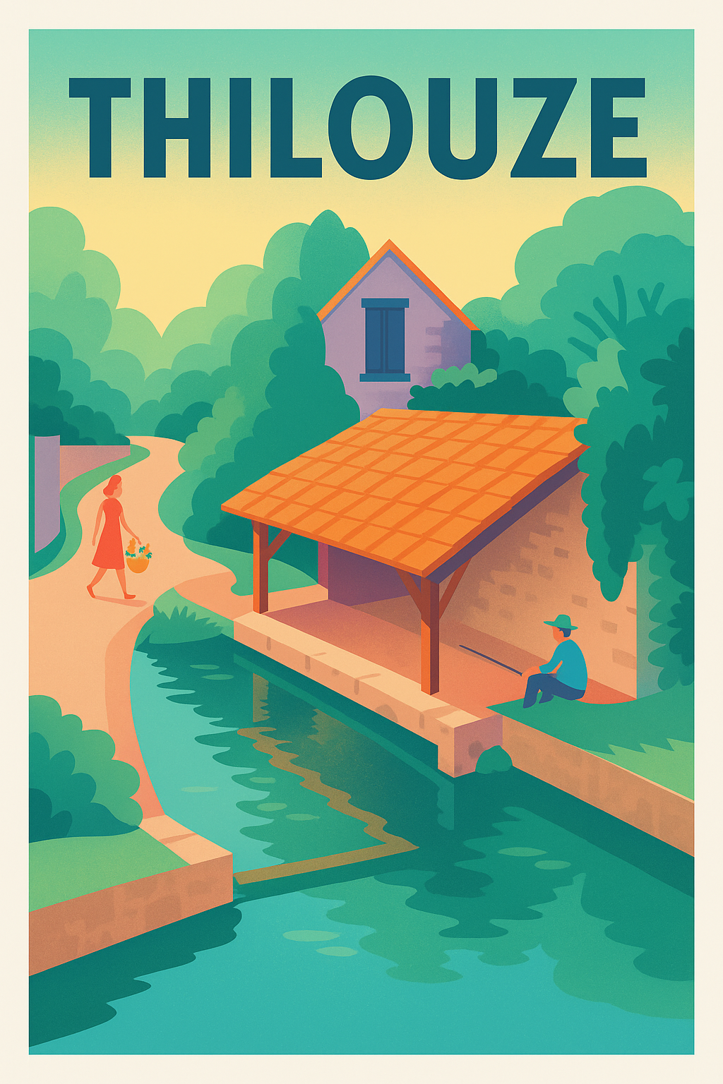 Affiche de Thilouze - Sérénité au bord de l'eau