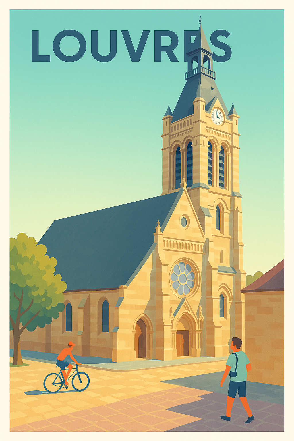Affiche de Louvres - Charme historique et douceur de vivre